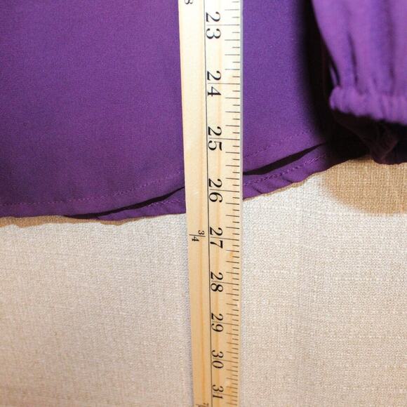 Chico’s Women’s Blouse Size 0 Small Purple Floral Embroidered Boho Top - Picture 5 of 8